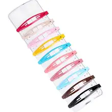 20 шт Meatl Snap милый Печатный чистый цвет зажим для волос для девочек детей(случайный цвет