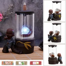 Электронный Обратный ладан горелка Creatives домашний Декор светодиодный светящийся шарик лампа курильница дым водопад Держатель используется в домашних условиях