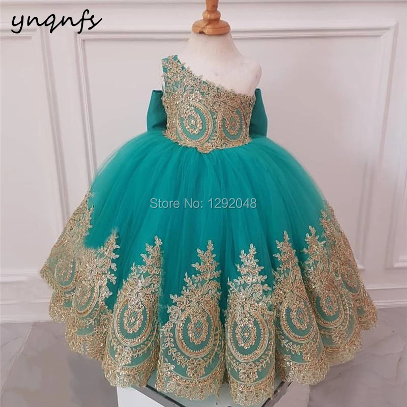 YNQNFS G6 реальные 2019 для девочек в цветочек платья мяч принцессы Золотой Праздничное платье детский праздничный костюм вечернее платье для