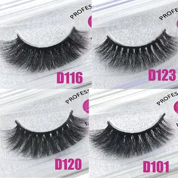 

LASGOOS 4 x Boxed Mink Fur 3D Multi Layer Thick Crisscross Popular Eye Lashes Fake Eyelashes D116,D101,D120,D123