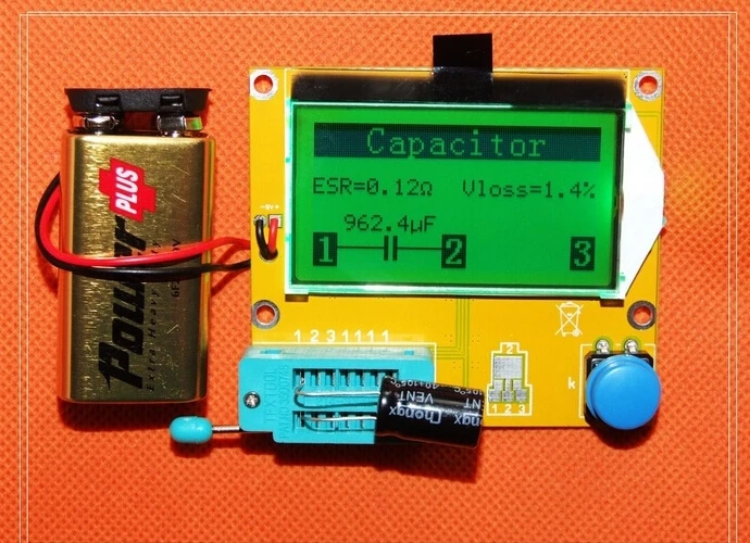 Новый DIY Набор ЖК-дисплей Mega328 тестер транзисторов Диод Триод Емкость ESR метр 12864 NPN