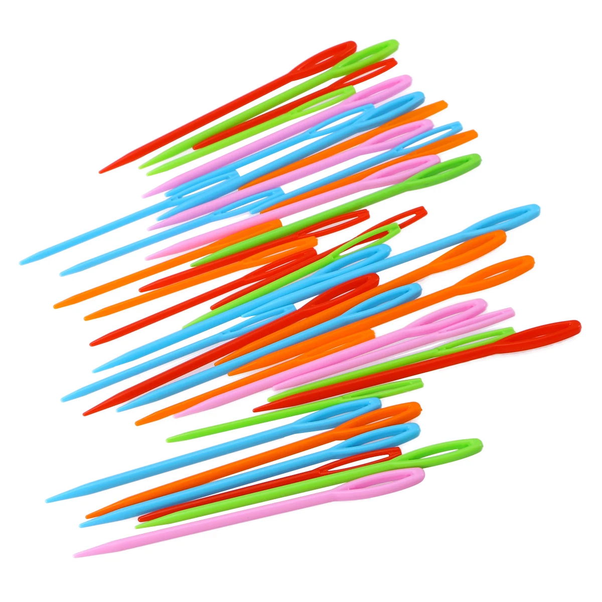 

40pcs Large Eye Plastic Sewing Needles Weaving Tools for Kids Craft and Needle Projects 7cm and 9cm (Mixed Color)