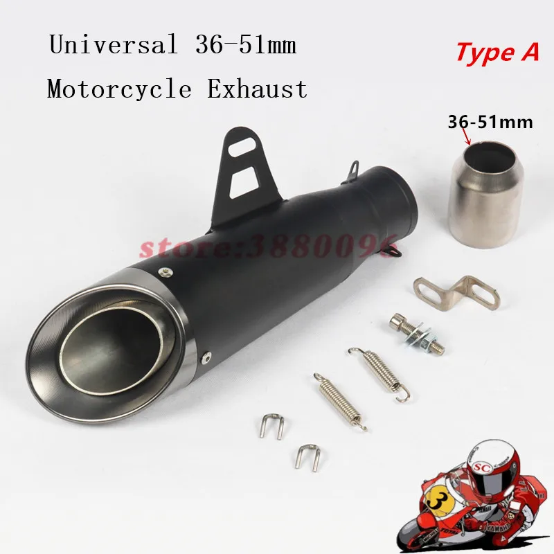 

Universal Motorcycle Exhaust 51mm 61mm Pipe Escape Modified Moto Carbon Fiber Muffler For benelli trk 502 msx125