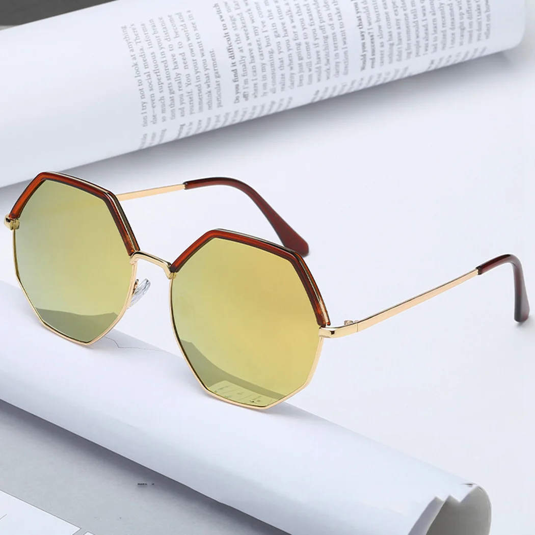 Metal Frame Gradient Shades Sunglasses Fashion Women Brand Designer Vintage Cat Eye Sun Glasses For Women UV400 Octagon Eyewear