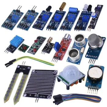 

16 in 1 Modules Sensor Kit Project Super Starter Kits for Arduino UNO R3 Mega2560 Mega328 Nano Raspberry Pi 3 2 Model B K62