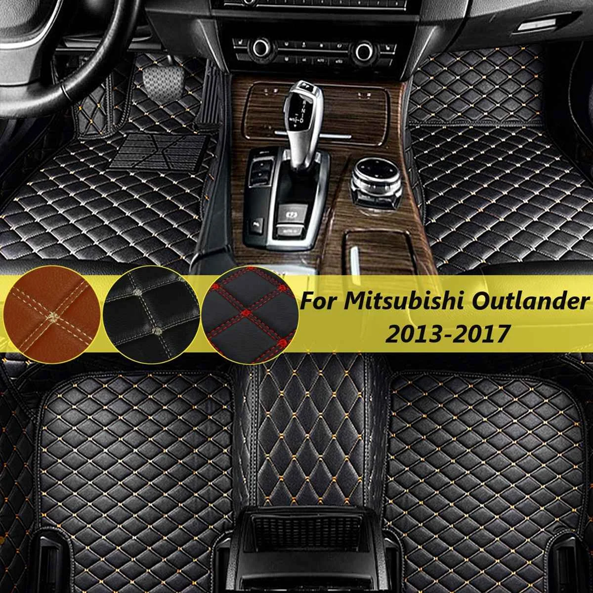 

1Set 5Pcs Car Accessories Front Rear For Mitsubishi Outlander 2013 2014-2017 Floor Mat Cover Foot Mat Carpet Waterproof SLG7131J