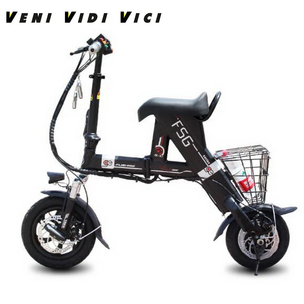Venividivici Super light Mini electric font b bike b font with Basket folding female small electric