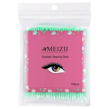 AMEIZII 100 шт./пакет долговечный микро-щетка одноразовые наращивания ресниц отдельных Аппликатор Тушь для ресниц Макияж кисти для макияжа инструмент F