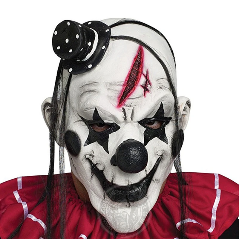

Horror Clown Mask Scary Killer Clown Mask Halloween Terror Joker Movie Full Face Latex Mask