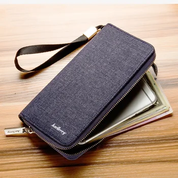 

Brief Designer Canvas Wallet Men Long Men's Wallets Zipper Purse Male Clutch Wallet for 5.5'' Phone Credit Card Holders Male