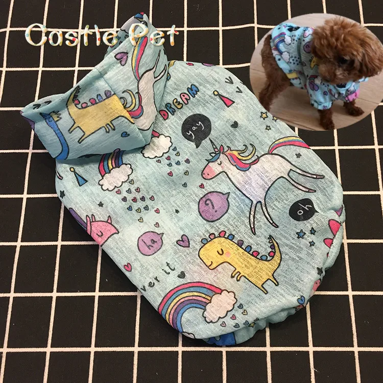 

Thin Summer Dog Hoodie Pet Sweatshirt,Unicorn Cute Pattern Hoodie,Breathable Windbreaker Pet Rash Guards,For Puppy