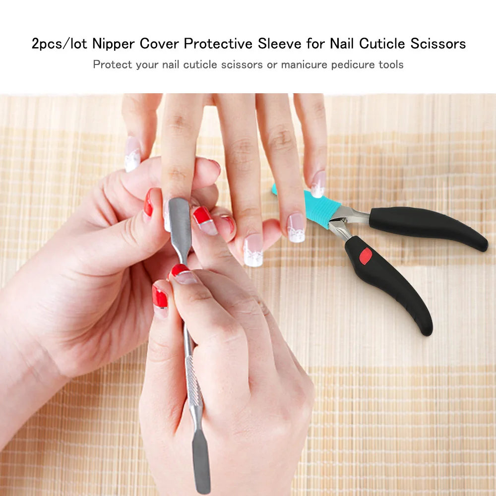 

2pcs/lot Nipper Cover Protective Sleeve for Nail Cuticle Scissors Manicure Pedicure Tools Kit Dead Skin Scissor Cap