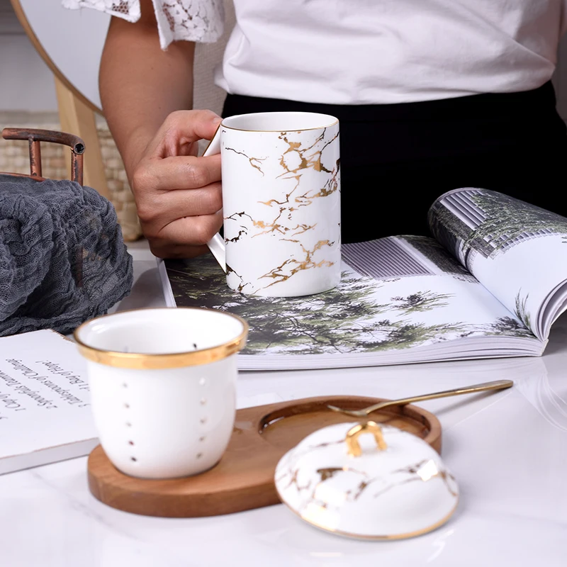 Офис приносить чай чашки костяного фарфора Чай разделения воды Ароматические кофе туристические кружки, чашки и кружки