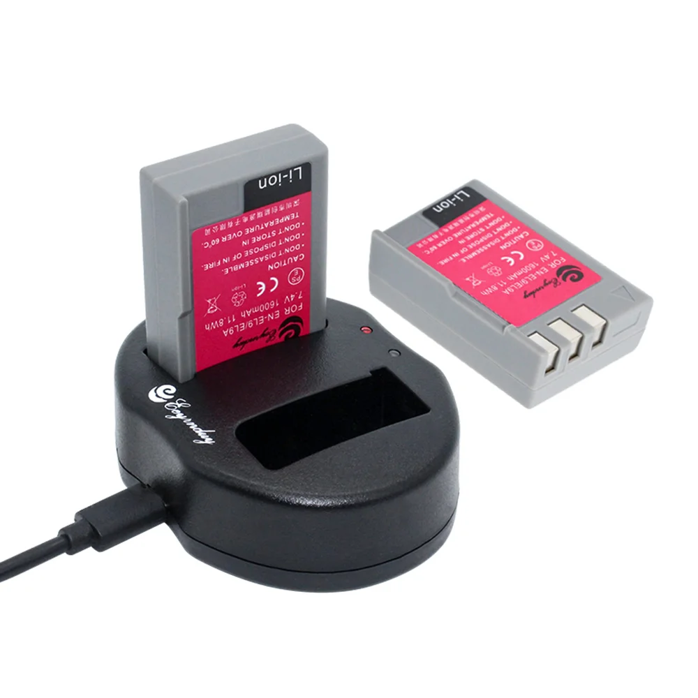 

EN-EL9 EN EL9 ENEL9 2pcs Camera Battery charger set For Nikon EN-EL9a D40 D40X D60 D3000 D5000