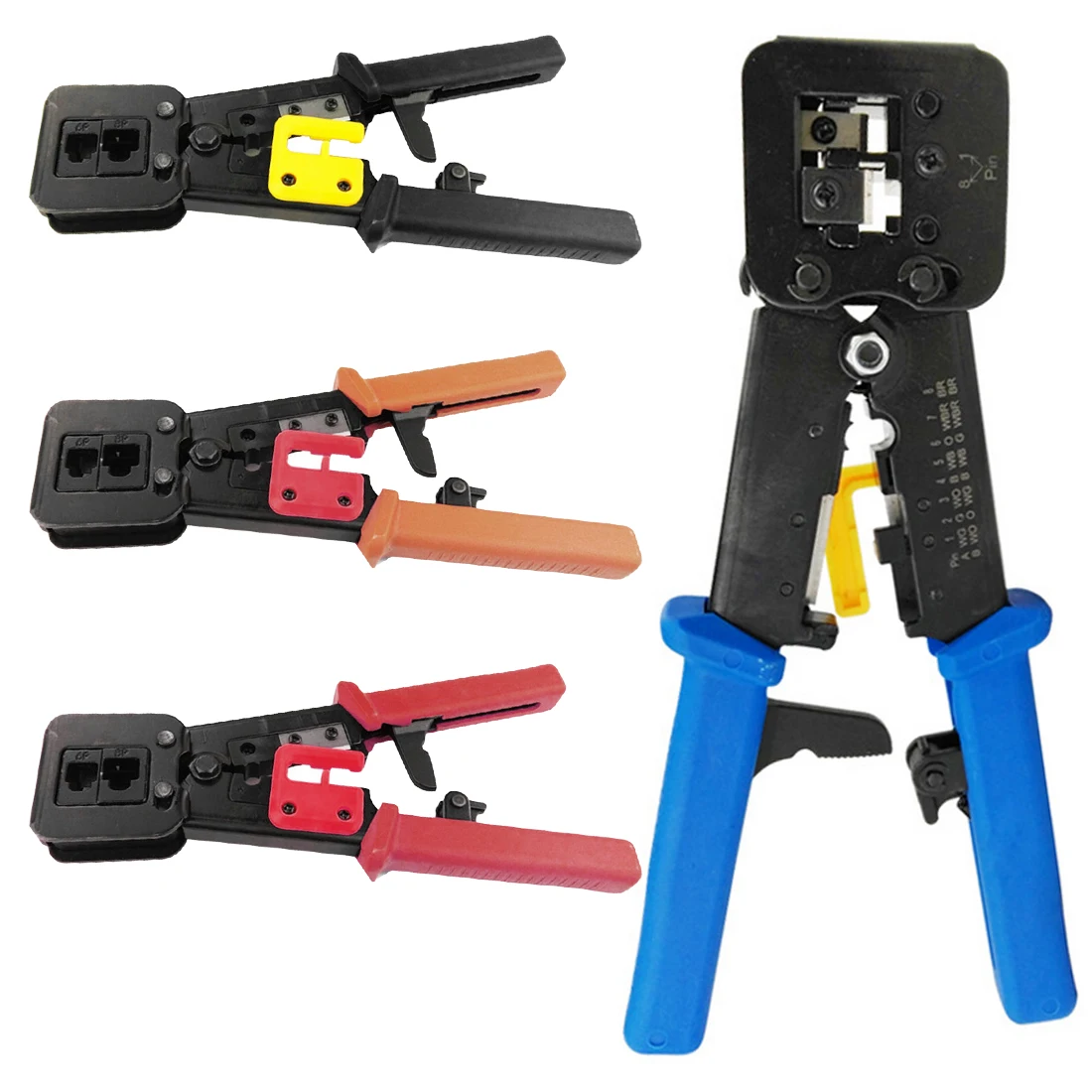 

Pro RJ45 Crimper Hand Network Tools Pliers RJ12 Cat5 Cat6 8P8C Cable Stripper Pressing Clamp Tongs Clip
