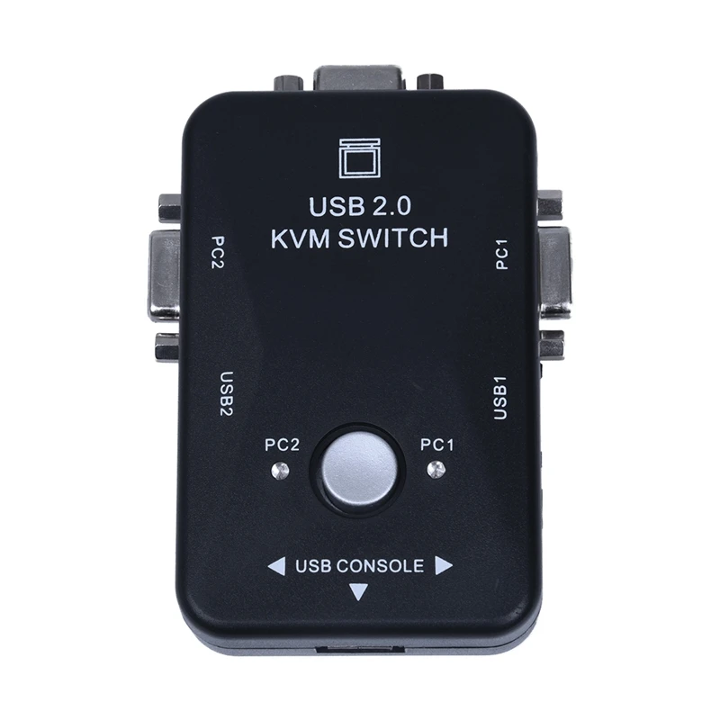 All in one Mini 2 Ports KVM Manual Switch Box Adapter w USB Connector 1