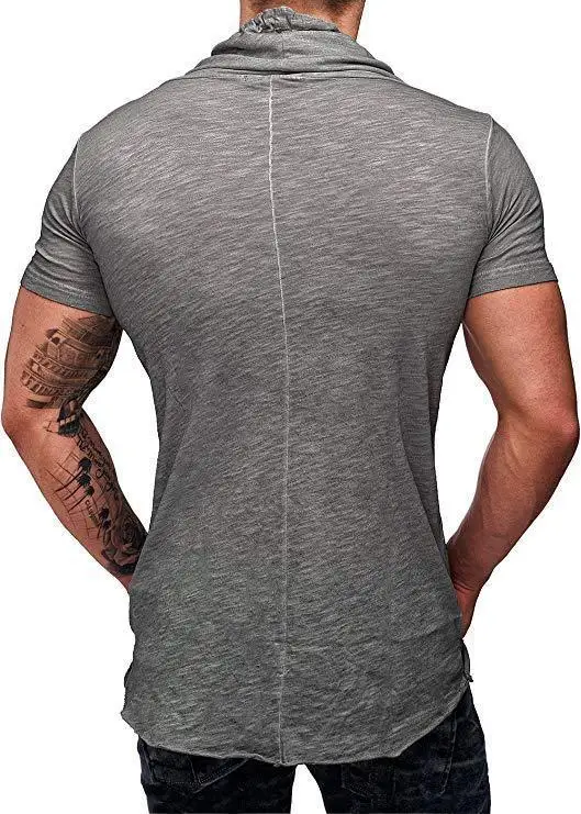 2019 summer top Man Personality Leisure Time Motion Short Sleeve High O neck T shirt for tshirt men Hot Sale 2019 summer top Man Personality Leisure Time Motion Short Sleeve High O neck T shirt for tshirt men Hot Sale