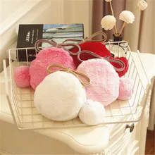 Сумка-кошелек для девочек, мягкие школьные сумки с мехом, однотонные сумки для девочек