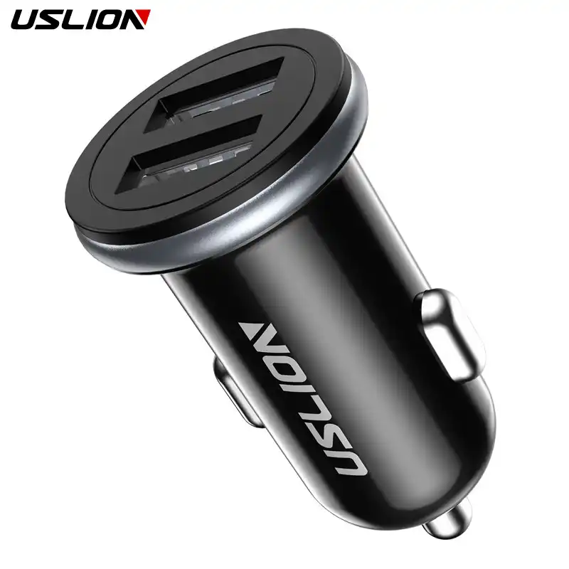 USLION Mini Dual USB Car Charger For Phone 5V 2.1 A Mobile USLION Mini Dual USB Car Charger For Phone 5V 2.1 A Mobile