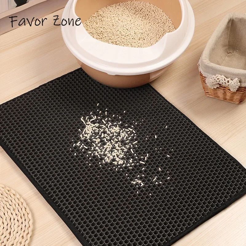 

Waterproof Pet Cat Litter Mat Washable EVA Cat Sand Mat Double Layer Detachable Non-toxic Cats Cushion Pet Products For Cats