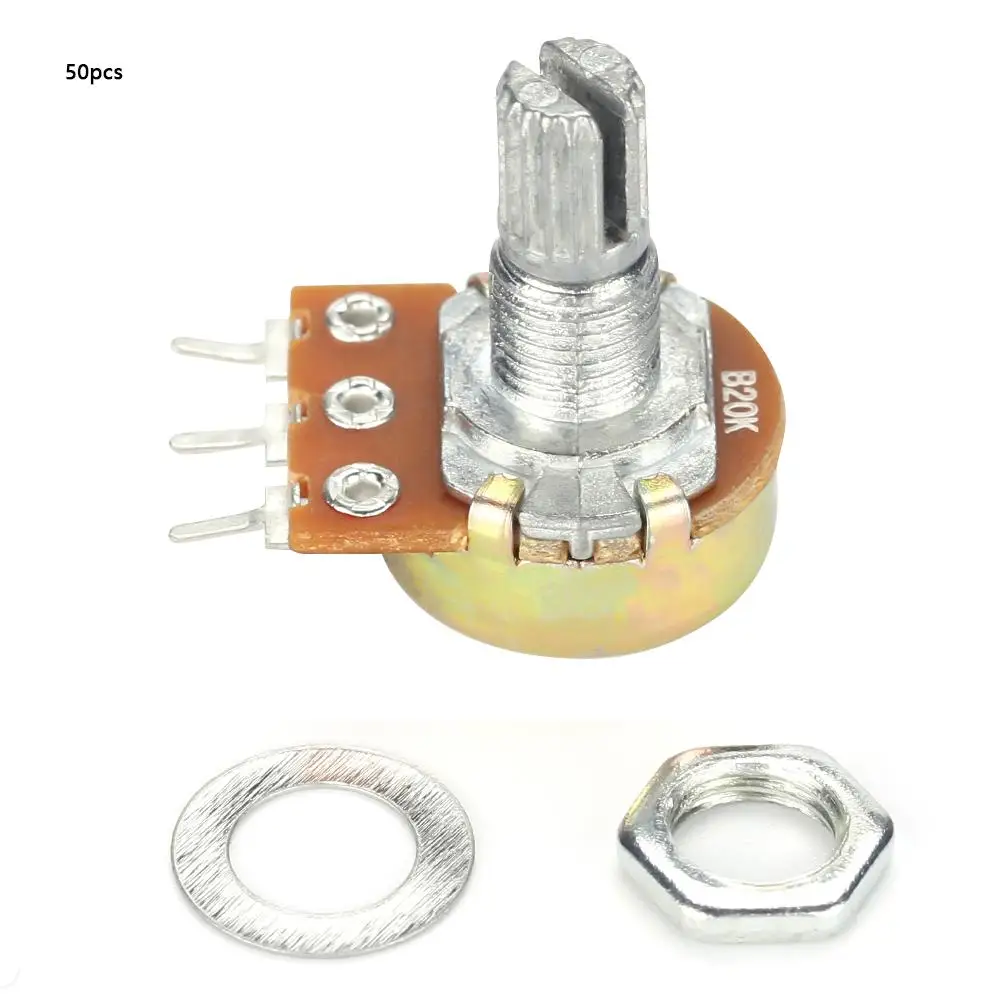 50 шт. WH148 B20K линейный горшок регулируемый потенциометр переменный резистор 15 мм потенциометры функциональные