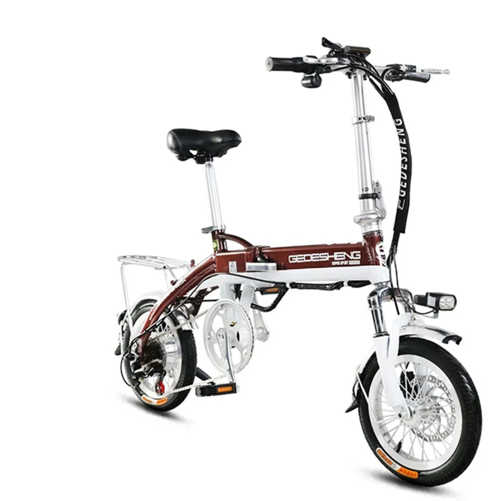 Folding Electric Scooter Two Wheels Electric Bicycle 14 Inch 240W 48V Mini Portable Smart Pink Ladies Electric Bike
