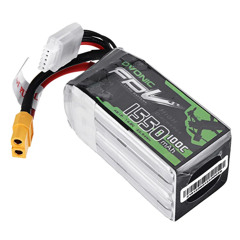 Овоник 14 8 V 1550 mAh 100C 4S Lipo Батарея XT60 разъем для FPV Racing Drone моделей запасных