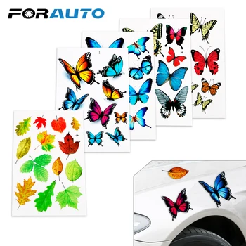 

FORAUTO Car Stickers Cartoon Reflective Funny Lovely Butterfly Leaves Scratch Cover Motorcycle Car Auto Decals Car-Styling