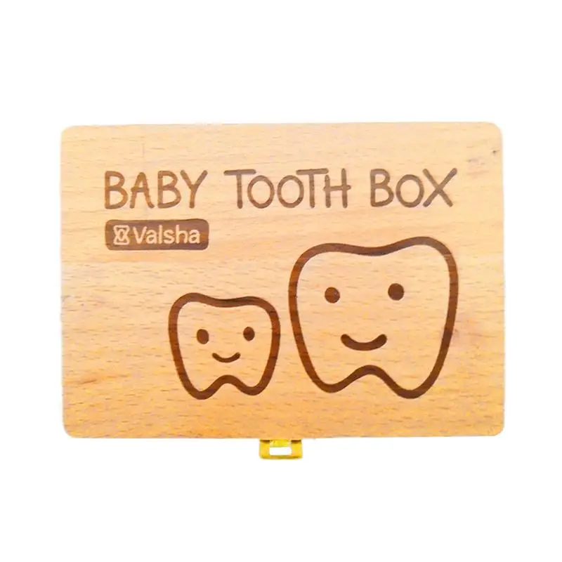 Зуб Коробка органайзер для ребенка сохранить молочные зубы деревянная коробка для хранения большие подарки 3-6YEARS творческой для детей