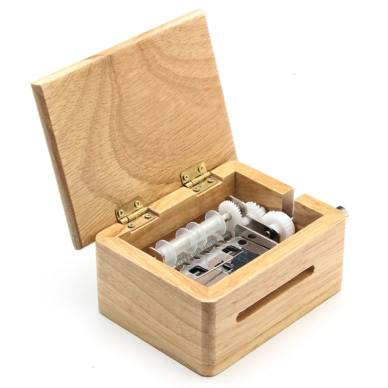 15 tono DIY mano manivela caja de música caja de madera con perforadora y 10 piezas de Papel cintas de música los movimientos caja de papel de