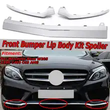 Хромированный/Черный Автомобильный передний нижний бампер для губ, хромированная литьевая Накладка для Mercedes для Benz W205 C300 C400 C63 Для AMG