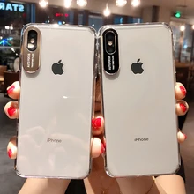 Металлические линзы буквы чехлы протектор для iPhone 11 XS Max XR XS 6 6S 7 8 Plus Полный корпус мягкий ТПУ прозрачный задняя крышка телефона