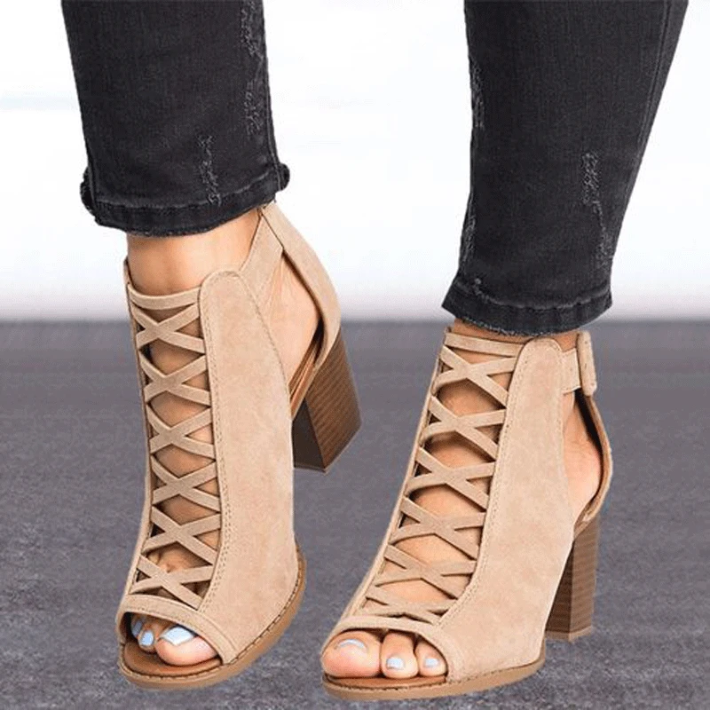 

Rome Women's Cross-strap Sandals Buckle Shoes For Ladies