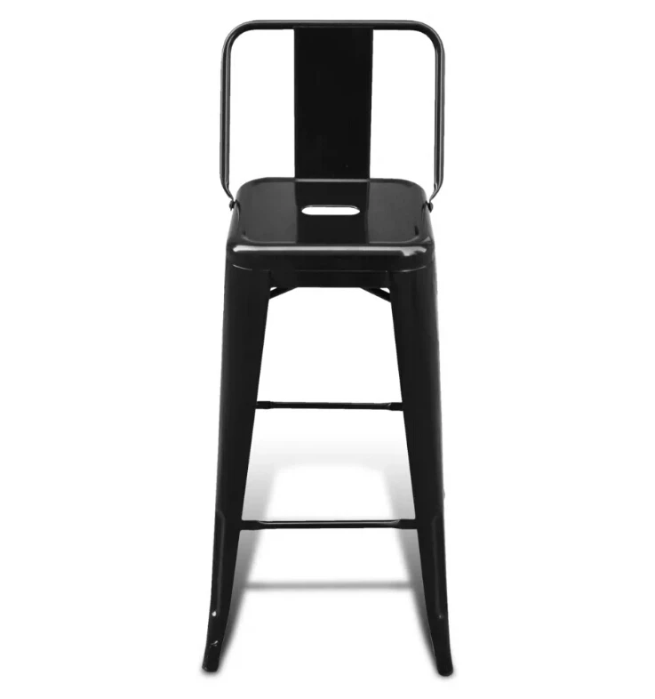 VidaXL Bar Stools 2 Pcs Square Black Metal Chair Bar Furniture Decor Modern Commercial Bar Chairs High Quality Bar Stool Set