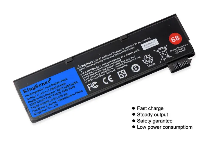 KingSener-Batterie d'ordinateur portable pour Lenovo ThinkPad, X240, T440S, Tfts X250, X260, X270, T450S, T460, T450, T450S, T550, T560, 45N1126, 45N1127