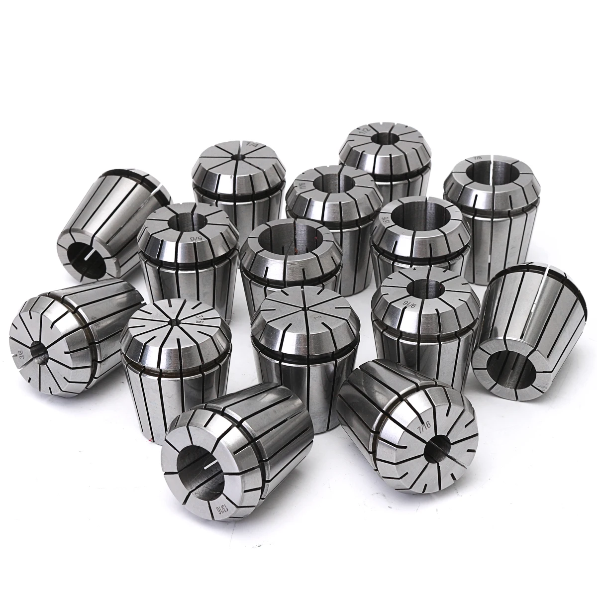 

New 15Pcs 1/8 to 1 Inch ER40 Spring Collet Set for CNC Milling Lathe Tool Alloy Spring Steel for Milling Lathe