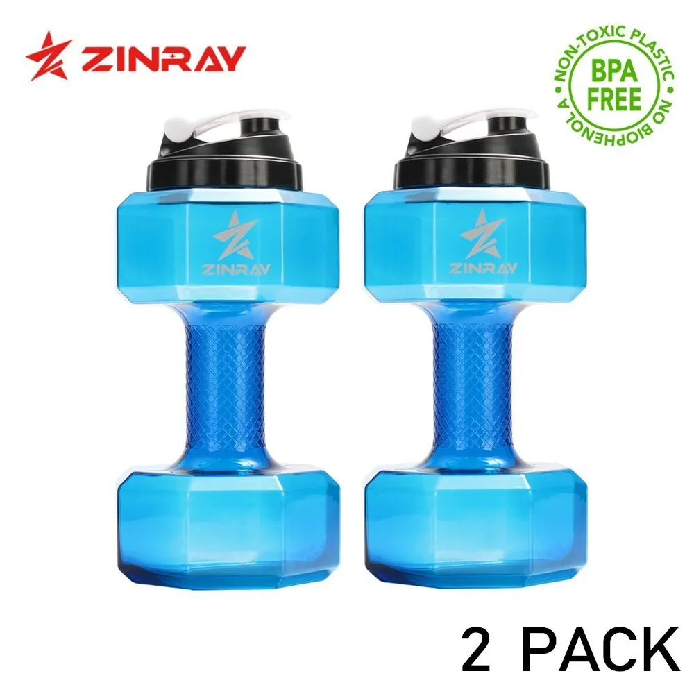 

Zinray 2 Pack 2.2L Dumbbells-shaped Big Capacity Kettle Sport Water Bottle Innovative Leak Proof For Running Fitness Training