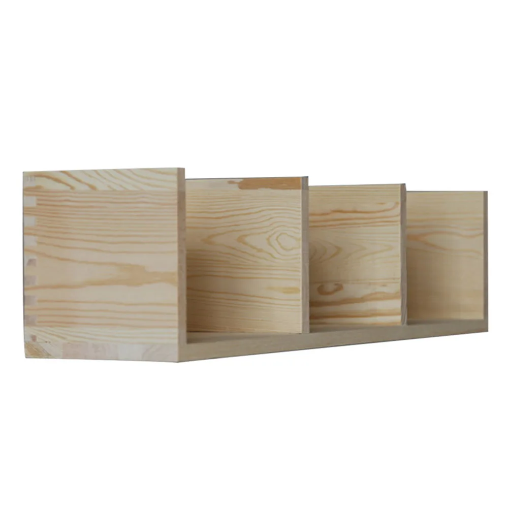 

1 PC Wall Shelf Wooden Solid Simple 3 Lattices Wall Hanging Storage Shelf Wall Rack Word Board for TV Room Home Bedroom