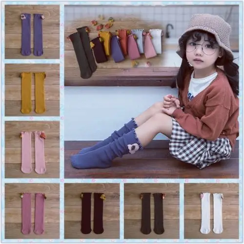 

2018 Cartoon Cute Kids Socks Baby Cotton Socks Knee High Long Leg Warmers Cute Socks Boy Girl Children socks Strawberry 1-36M