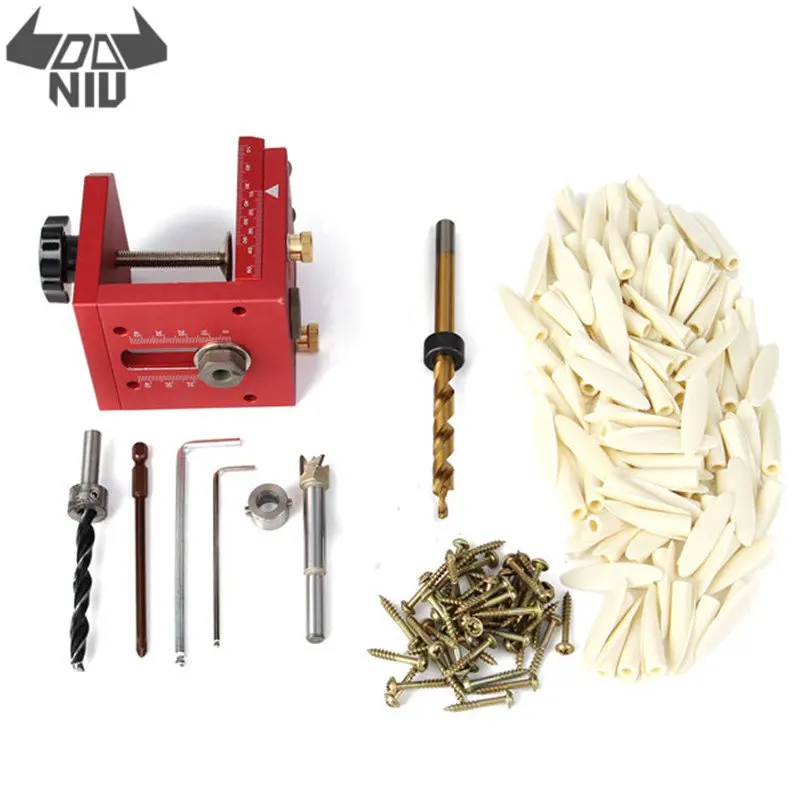 

DANIU New 3 In Pocket Hole Jig & Dowel Drill Guide System Step Bit Set Woodworking Joinery Tool For Kreg Carpentry HT1953