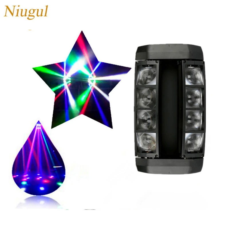 

RGBW Mini LED Spider Light ,8x10W LED Beam Moving Head Light ,DMX512 LED Stage Lighting For Disco DJ ,LED Party Event Show Lamp