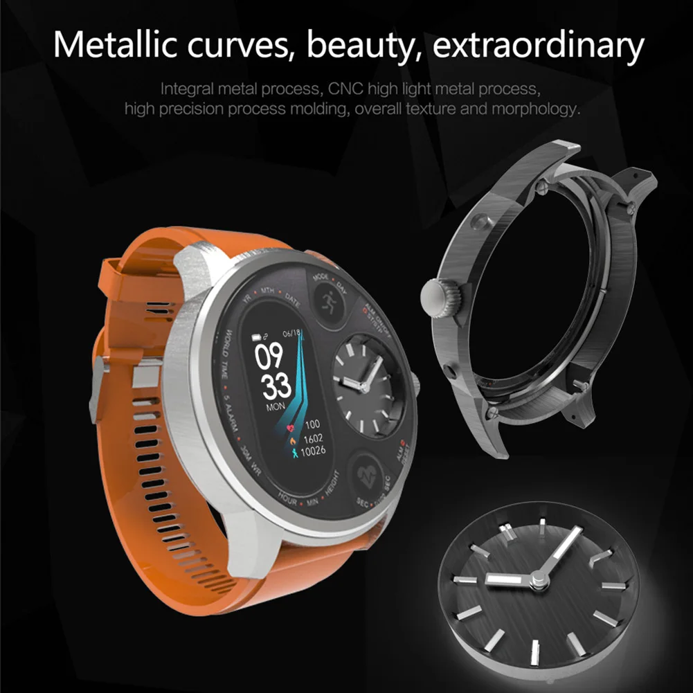 T3 Dual Display Smart Watch For Men Ip68 Waterproof Fitness Bracelet 15 Days Standby Business Smartwatch Activity Tracker(Blac