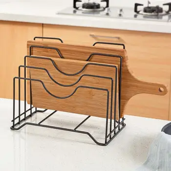 

Metal Iron Art Knife Board Storage Racks Multi-function Pot Cover Frame Chopping Board Kitchen Kitchen Utensils