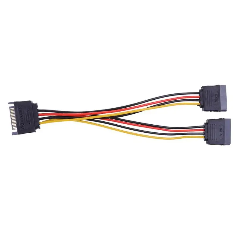 15Pin SATA Male to Female 2 распределитель кабель адаптер питания шнур Удлинитель провод для