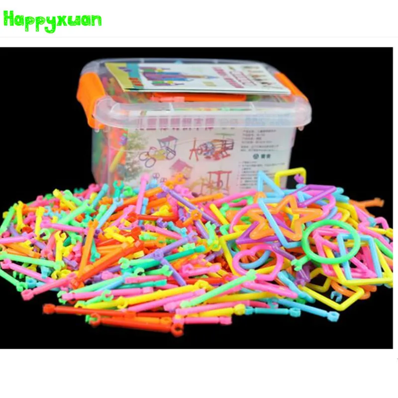

Happyxuan 402pcs/box DIY Creative Stick Building Blocks Plastic Preschool Montessori Kindergarten Educational Toys
