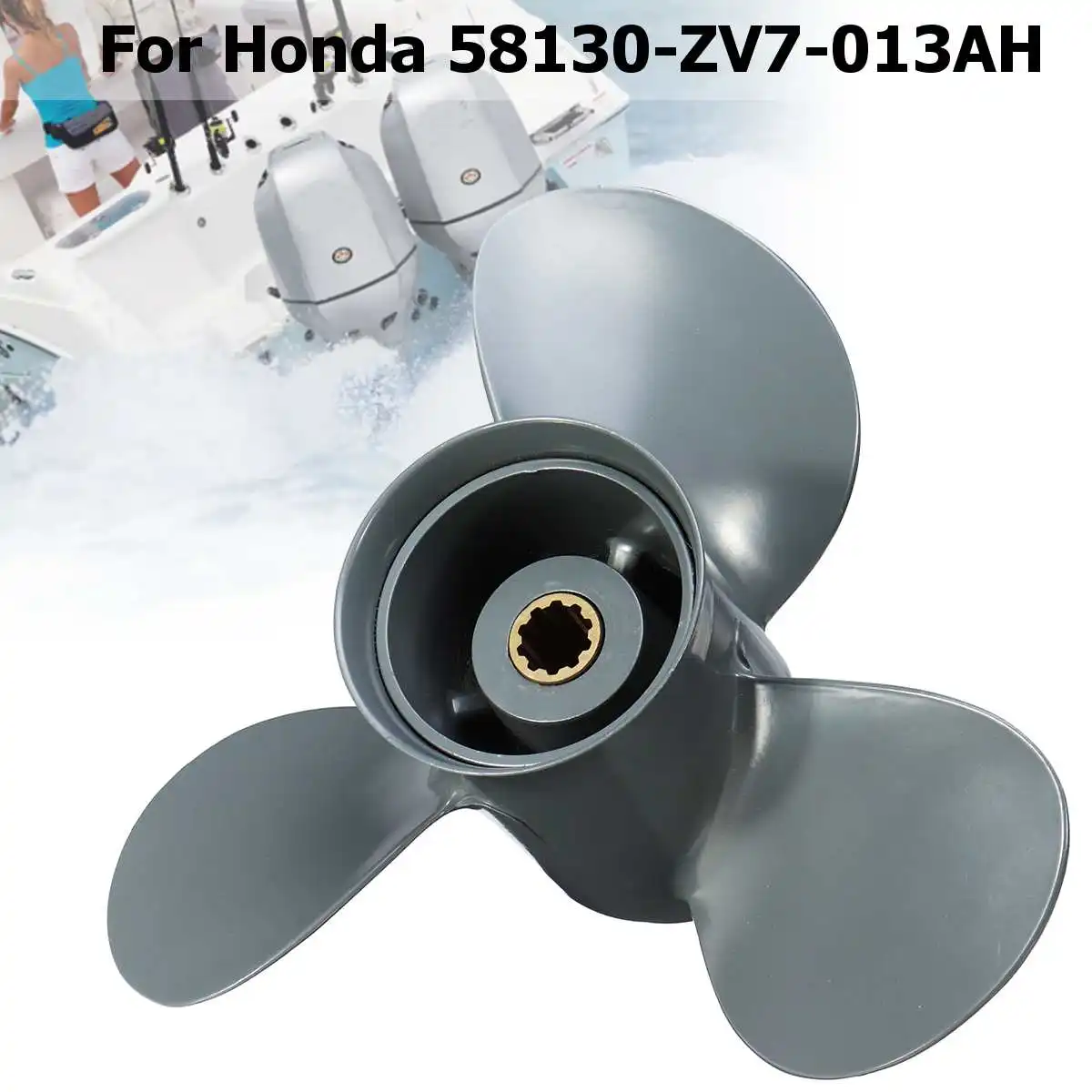 Лодочный подвесной пропеллер 58130-ZV7-013AH для Honda 25-30HP 9 7/8x13 алюминиевый сплав серый 3 Лопасти 10 сплайн зубья R вращение