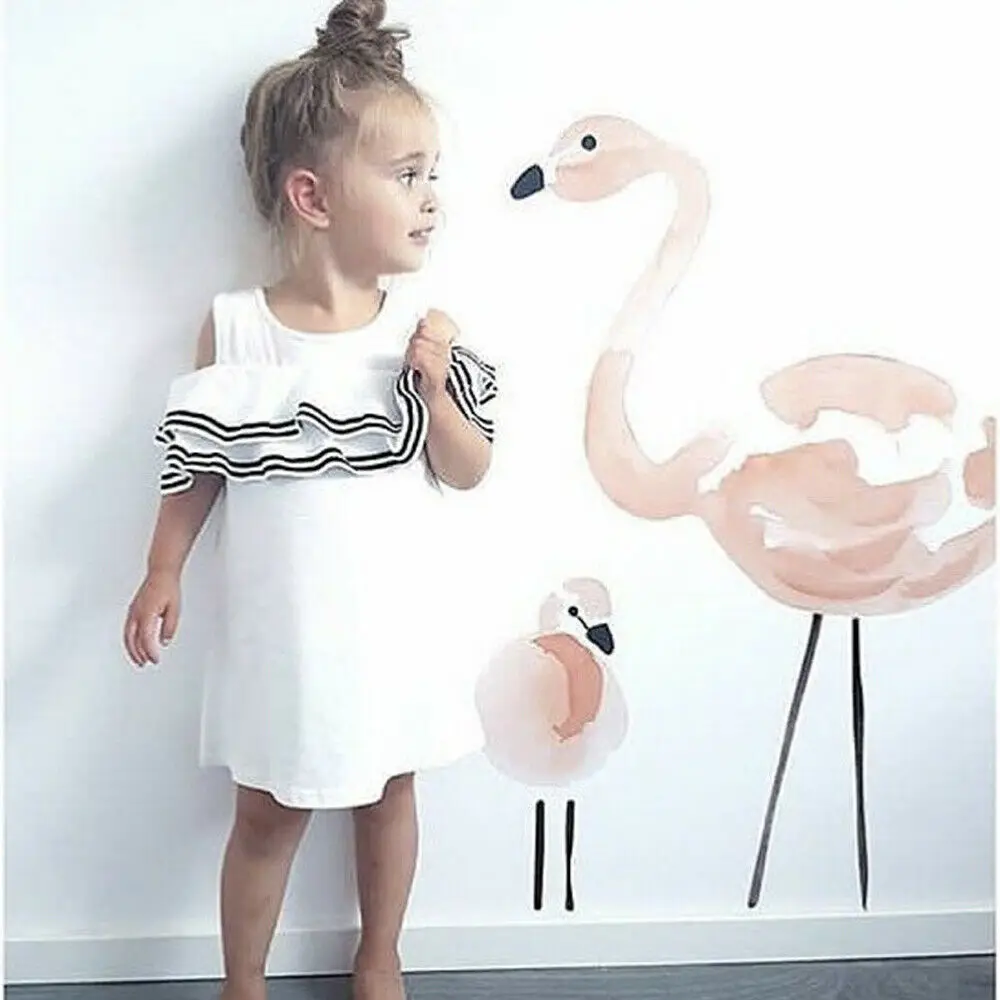 

2019 Newest Hot Pink Flamingo Wall Sticker Home Decor Children's Room Nordic Style Kids Diy