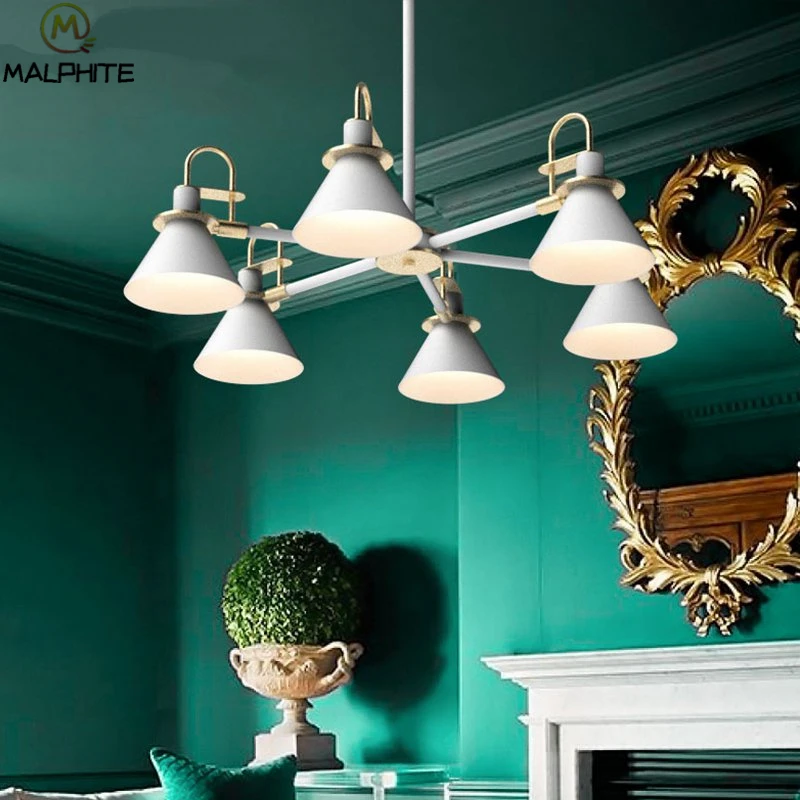 

Nordic LED chain chandelier lighting for Living Room Bedroom long hanging light iron kitchen horn industrial deco light fixtures