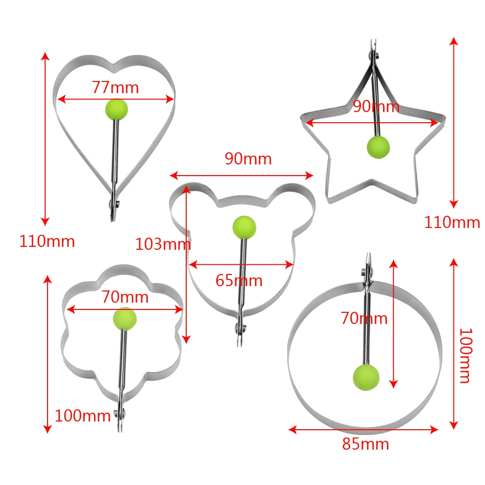 Форма жареного яйца яичный блин кольцо плесень любовь цветок круглая формочка в виде звезды из нержавеющей стали
