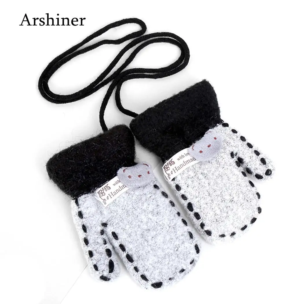 

2018 New Unisex Boys Girls Winter Warm Stretchy Soft Cartoon Bear Pattern Comfort Gloves for Chrismas gift